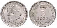 5 KREUZER 1858 A FRANTIŠEK JOSEF I. (1848 - 1916)