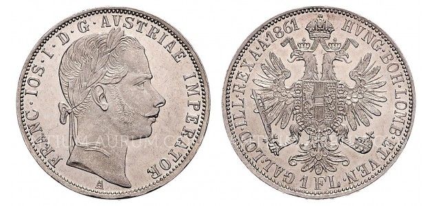 1 ZLATNÍK 1861 A FRANTIŠEK JOSEF I. 1 ZLATNÍK 1861 A FRANTIŠEK JOSEF I.