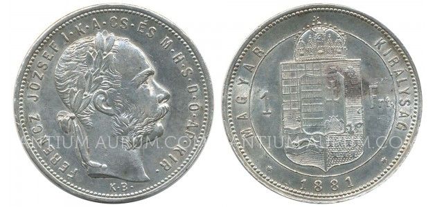 1 FORINT 1881 KB FRANTIŠEK JOSEF I. 1 FORINT 1881 KB FRANTIŠEK JOSEF I.