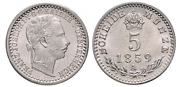 5 KREUZER 1859 A FRANTIŠEK JOSEF I. 5 KREUZER 1859 A FRANTIŠEK JOSEF I.