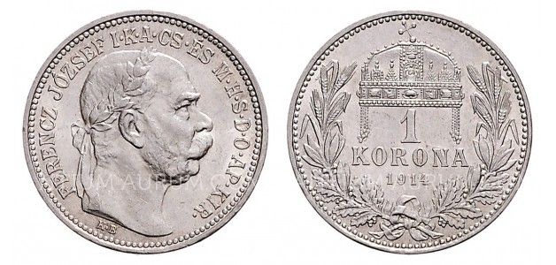 1 KORUNA 1914 KB FRANTIŠEK JOSEF I. 1 KORUNA 1914 KB FRANTIŠEK JOSEF I.