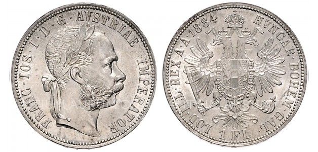 1 ZLATNÍK 1884 FRANTIŠEK JOSEF I. 