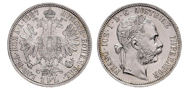 1 ZLATNÍK 1887 FRANTIŠEK JOSEF I. 