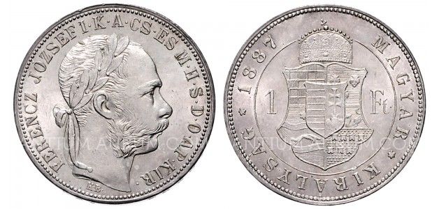 1 FORINT 1887 KB FRANTIŠEK JOSEF I.